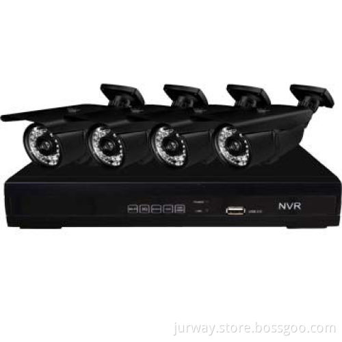 NVR and IPC Home Kit with 1 x NVR, 4 x 1.0MP IP Camera, Supports 4CH 960P/2CH 1,080P + 2CH 720P